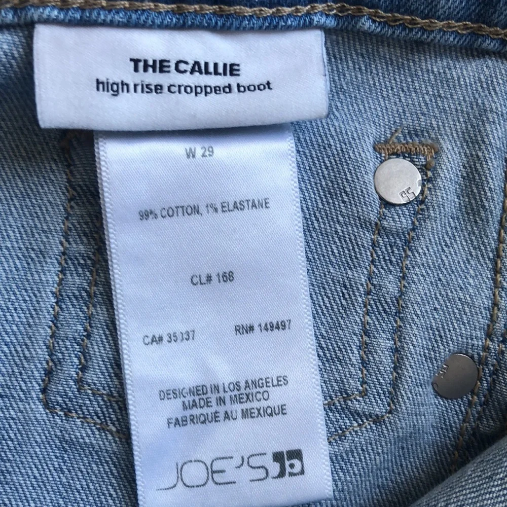 Joe’s Jeans NWOT Callie High Rise Jeans Cropped Boot Light Wash - Picture 5 of 6